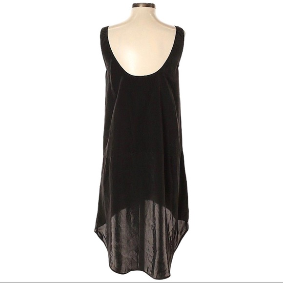 🌺 Vero Moda Jo Tira Satin High Low Black Sleeveless Scoop Neck Slip Dress XS - Picture 3 of 11